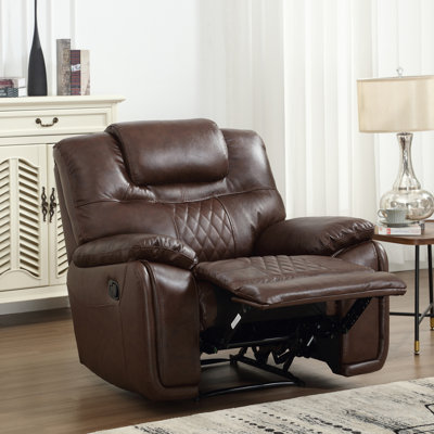 Hokku Designs Jepum 40.9'' Top-Grain Genuine Leather Manual